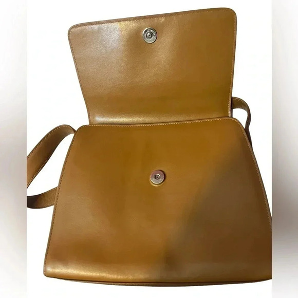 Fossil Denise Full Flap Cognac Genuine Leather Purse 90’s Inspired - Picture 4 of 16